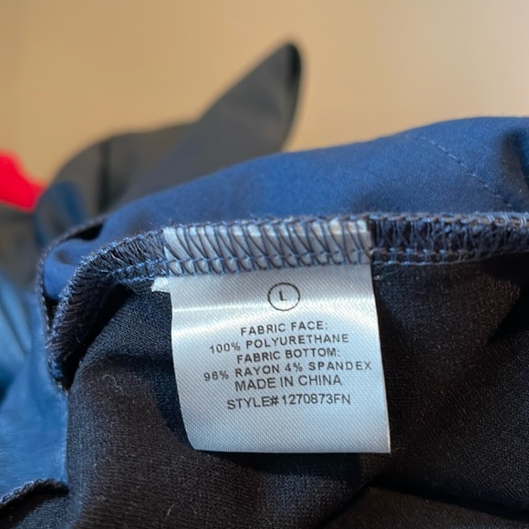 Fashion Nova Ericka Faux Leather Pants Blue Ankle  Style Size L NWT - Picture 9 of 12